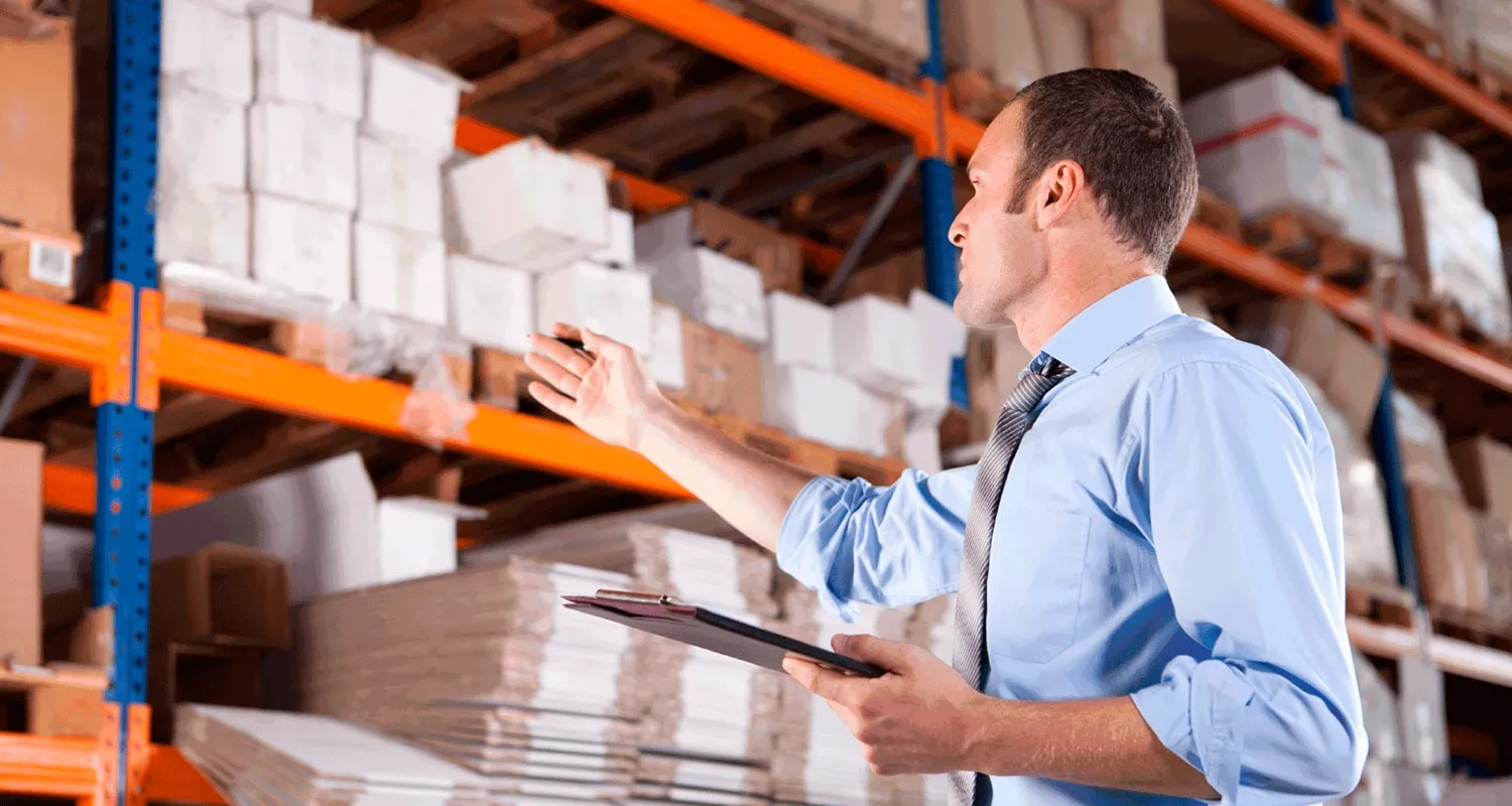 a person standing there with a clipboard pointing to the inventory